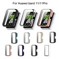 For Huawei Band 11, 11 Pro bumper Case PC+Tempered Glass Screen Protector Full Cover Bumper Cases for Huawei Band 11, 11 Pro. 