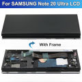 OLED Note 20 Ultra Display Screen Assembly for  Note20 Ultra 5G N985F N986F Lcd Display Digital Touch Screen with Frame. 