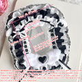1Pc Lace Black Bow Photo Card Holder, Anime Cartoon Game Character Acg Card Display, Manga Star Fan Art Mag Fan Circle Otaku Ita Bag Decoration Card Holder.
