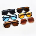 Fashion rice nail double beam men's sunglasses European and American pilot sunglasses cross-border riding driving sunglasses. 