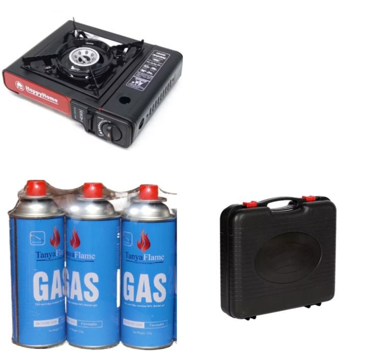 Premium Portable Can Gas Stove With 3 Cylinders 2 in 1 Stove