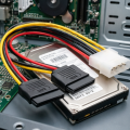 IDE Molex 4 Pin to 2x SATA Power Cable Serial ATA Y Splitter Hard Drive Dual Extension Cord Adapter Connector for PC Hardware.