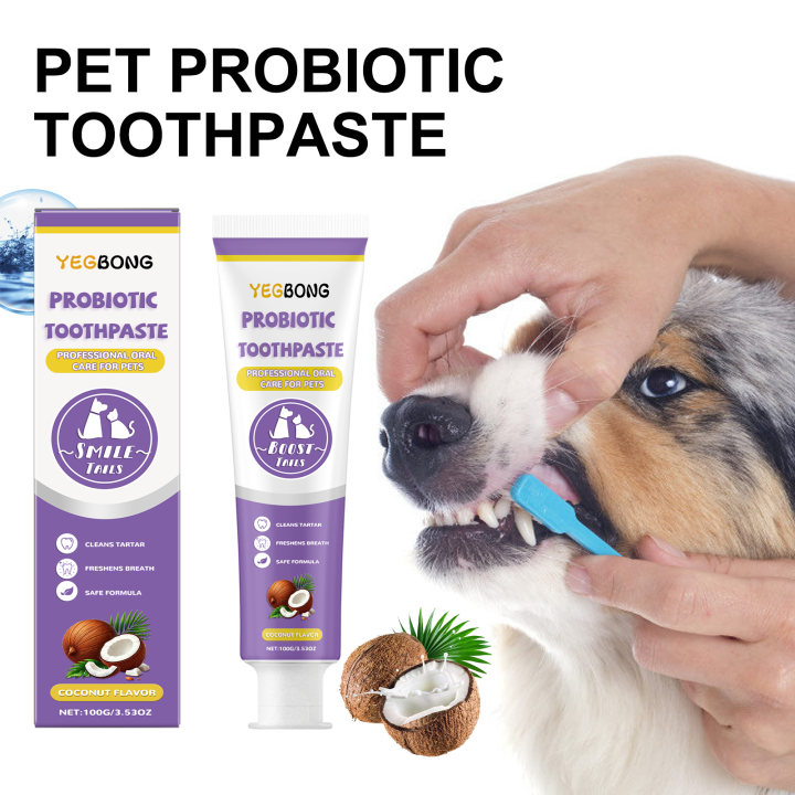 Pet Probiotic Toothpaste for Dogs and Cats with Coconut Lactobacillu ...