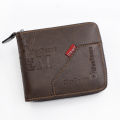 Men's Wallet Made of PU Wax Oil Skin Purse for Men Coin Purse Short Male Card Holder Wallets Zipper Around Money Coin Purse. 