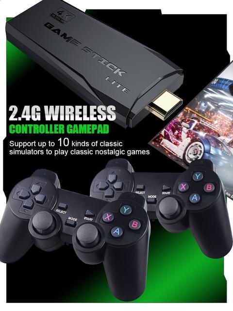 BOYHOM 4K Game Stick Lite Video Game Console 64GB Wireless Controller For 20000 Retro Games Kid Xmas Gift