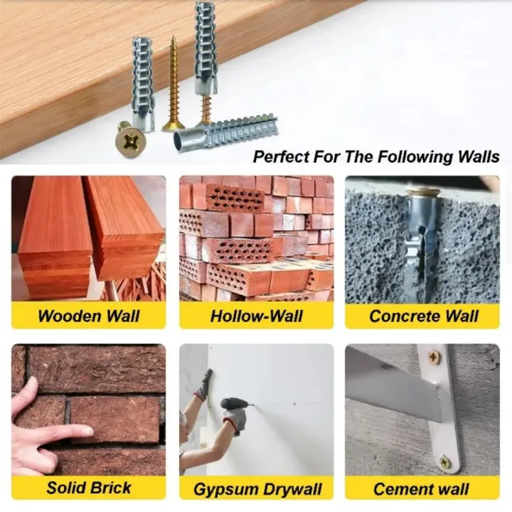 10/500%20Set%20Expansion%20Pipe%20with%20Screw%20Self%20Tapping%20Screw%20Drilling%20Plug%20Expansion%20Bolt%20Tools%20for%20Hollow%20Walls%20Tile%20Drywall%20Anchors%20-%20Image%203