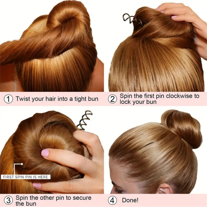 10pcs/Pack%20Spiral%20Hair%20Pins%20Spin%20Pins%20Non-Scratch%20Round%20Tips,%20Twist%20Screw%20Hair%20Pin%20For%20Women%20Bun%20Hair%20Style%20Diy%20Black%20-%20Image%203