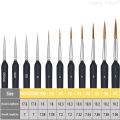 11/22Pcs Black Detail Paint Brushes, Fine Tip Pain Brush Set, Miniature Model Painting Brush for Acrylic, Oil, Scale Model. 