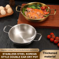 Stainless Steel Dry Pot Instant Noodle Lamian Noodles Pot Seafood Golden Noodle Pot Small Soup Pot Instant Noodles Two Ear Pot. 