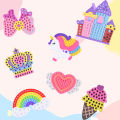 Handmade Set Beads Pen DIY Girls Toys, Creative Production Sticker Princess Rainbow Bow Girl Gifts Toy for Kids. 