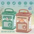 Cute ATM Machine with Fingerprint Password Safe Box with Handle ATM Music Coin Box Bank With Fingerprint Digital. 