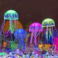 Glow in The Dark Artificial Jellyfish for Fish Tank Luminous Swimming Aquarium Decoration Ocean Themed Ornament Fake Jelly Fish.