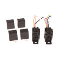 4 Pin/5 Pin 30A 12V/24V Automotive Violet Relay Socket With Wire With Terminal Automotive Control Device Auto Car Relay. 