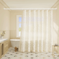 Modern Jacquard Shower Curtain, Featuring Hollow Relief Embroidery of Moonlit Branches, Made from High-Quality Thickened Fabric. 