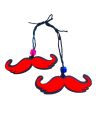 Mooch Moustache Pendant Keychain for Bike and Car Golden Black Stainless Steel Adjustable Chain. 