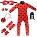 Anime Ladybug Girl Clothing Halloween Stage Performance Children's  Clothing Miracle Girl Black Cat Noel jumpsuit. 