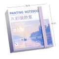 Mini Watercolor Painting Notebook With Pigment Palettle Creative Small Portable Drawing Sketching Book Art Stationery. 