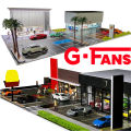 G Fans 1/64 Scale Car Garage Miniatures Model Car Parking Lot Diecast Scene Display Vehicle Scene Toy Background Collection. 