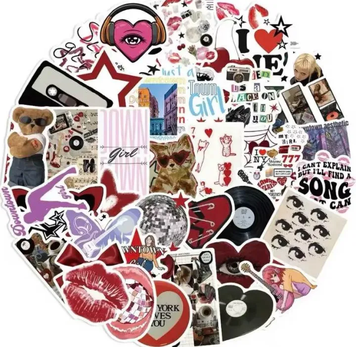 25pcs%20Downtown%20Y2K%20Girls%20Stickers%20Aesthetic%20%20Phone%20Car%20Skateboard%20Laptop%20Sticker%20Decal%20Classic%20Kids%20Toy%20-%20Image%202