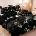 3Pcs Gothic Mexican Sugar Skull Woman Duvet Cover Bedding Set Floral & Skull Patterns - Ideal For Day Of The Dead Celebrations. 