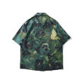 Flower Oil Painting Mens Shirt 2023 Summer Light Weight Material Shirts Man Male Top. 