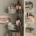 ABS Bathroom Wall Hanging Triangle Toilet Corner Wall Waterproof Non-punching Storage Bathroom Storage Shelf. 