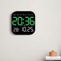 Digital Wall Clocks Temperature Date Week Dispaly Electronic Table Clock 12/24H Wall-mounted LED Alarm Clock Remote Control. 