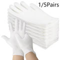 White Cotton Work Gloves Dry Hands Moisturizing SPA Gloves High Stretch for Ceremonial Inspection &Household Clean.