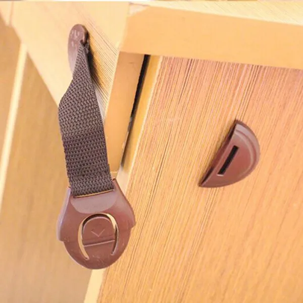 Brown%20Child%20safety%20lock%20baby%20child%20safety%20care%20Plastic%20locks%20with%20baby%20protection%20child%20safety%20drawer%20Door%20Cabinet%20Cupboard%20Brown%20-%20Image%203