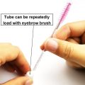 50Pcs Eyelash Brush Tube Disposable Mascara Wands Tube Reusable Lash Spoolies Brush Dust-proof Cleaner Storage Tubes. 