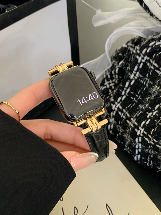 Luxury%20Gold%20Metal%20Real%20Leather%20Band%20For%20IWatch%20Series%208%207%206%205%204%203%20SE%20Women%20Slim%20Strap%20For%20Apple%20Watch%2041mm%2040mm%2038mm%2045%2042%2044%2049%20-%20Image%204