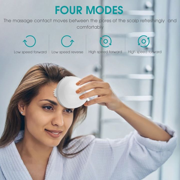 Electric 3D Scalp Massager With 4 Massage Heads And Massage Modes