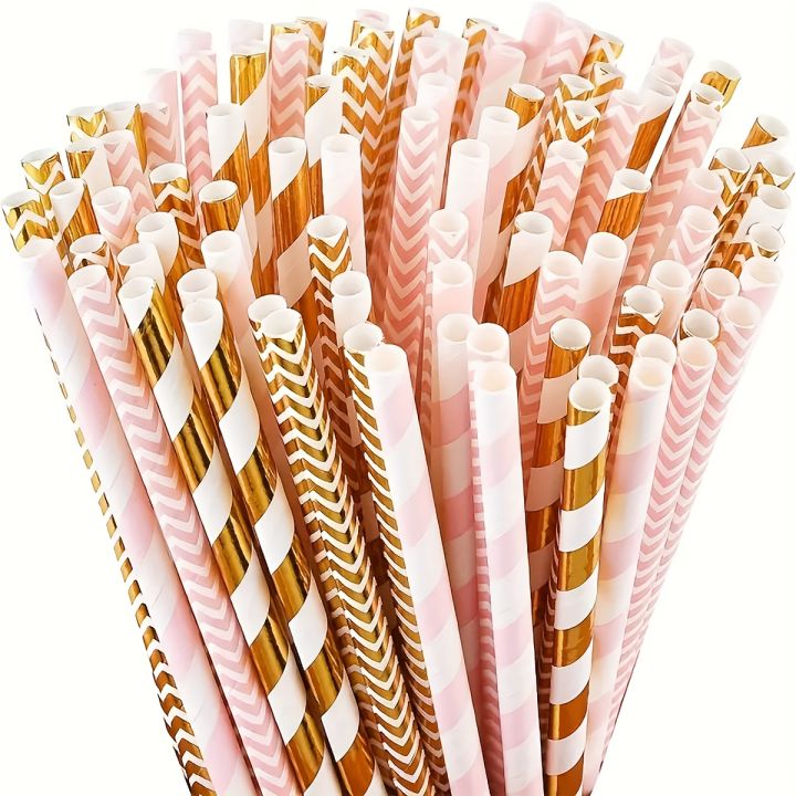 25/50pcs%20Pink%20&%20Golden%20Striped%20Biodegradable%20Paper%20Straws%20Set%20for%20Juices%20Cocktails%20Smoothies%20Eco-Friendly%20Drinkware%20Accessory%20-%20Image%203