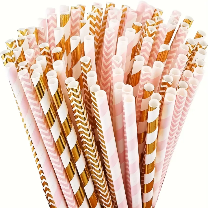25/50pcs%20Pink%20&%20Golden%20Striped%20Biodegradable%20Paper%20Straws%20Set%20for%20Juices%20Cocktails%20Smoothies%20Eco-Friendly%20Drinkware%20Accessory%20-%20Image%203