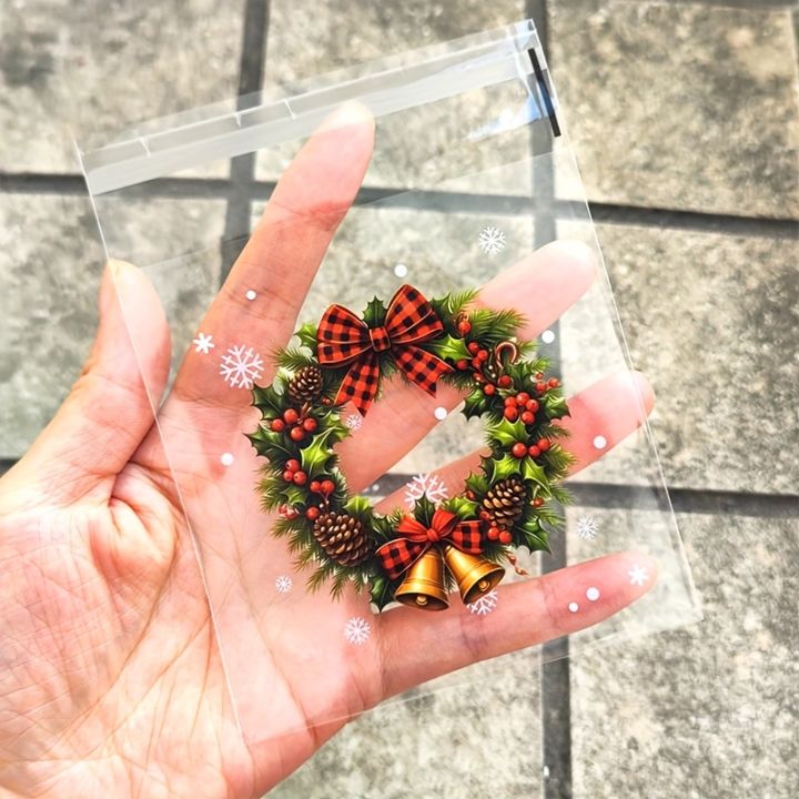 50/100pcs%20Christmas%20%20Wrapping%20Bags%20with%20Snowflake,%20Santa%20Claus,%20Reindeer,%20and%20Holly%20Print%20Self-Adhesive%20Packaging%20Bags%20-%20Image%202