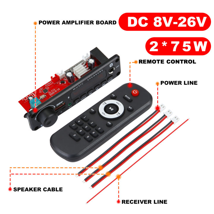 Bluetooth%205.0%20MP3%20Decoder%20Board%2085W%20160W%20Amplifier%20Audio%20Player%2012V%20DIY%20MP3%20Player%20Car%20FM%20Radio%20Module%20TF%20USB%20Mic%20Record%20Call%20-%20Image%207