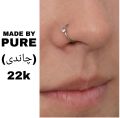 Pure Silver Nathli Nose Ring for Women & Girls | Chandi Traditional Nath | Simple & Elegant Design. 
