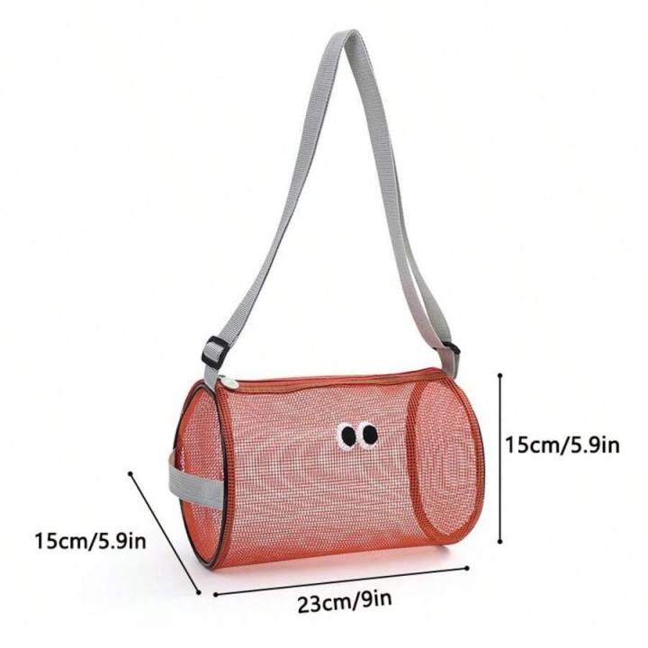 New%20women's%20mesh%20single%20shoulder%20bag%20large%20capacity%20cylindrical%20handbag%20daily%20makeup%20storage%20bag%20-%20Image%207