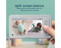 HDS2 - Video Baby Monitor with HD Cameras & Split Screen, NEW! Babysense 5" HD Split-Screen Baby Monitor, Video Baby Monitor with 2 Cameras and Audio, Night Light, 960ft Range, Two-Way Audio, 4X Zoom, Night Vision, 4000mAh Battery. 