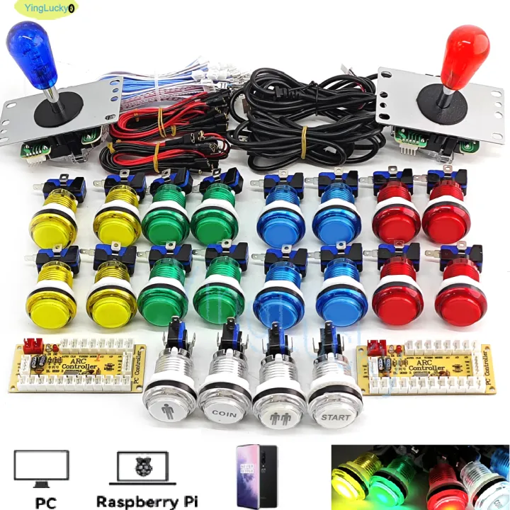 2%20Player%20DIY%20Arcade%20Game%20Kit%20for%20PC%20Raspberry%20Pi%20with%20LED%20Push%20Buttons%20American%20Style%20Joystick%20USB%20Encoder%20Cables%20Mame%20Jamma%20-%20Image%202
