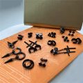 30pcs 316L Stainless Steel Cross Stud Earrings Set for Men Women,Tragus Spiral Ear Cartilage Hypoallergenic Piercing Jewelry.