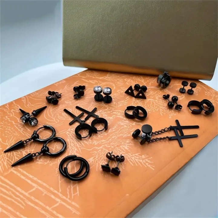 30pcs%20316L%20Stainless%20Steel%20Cross%20Stud%20Earrings%20Set%20for%20Men%20Women,Tragus%20Spiral%20Ear%20Cartilage%20Hypoallergenic%20Piercing%20Jewelry%20-%20Image%202