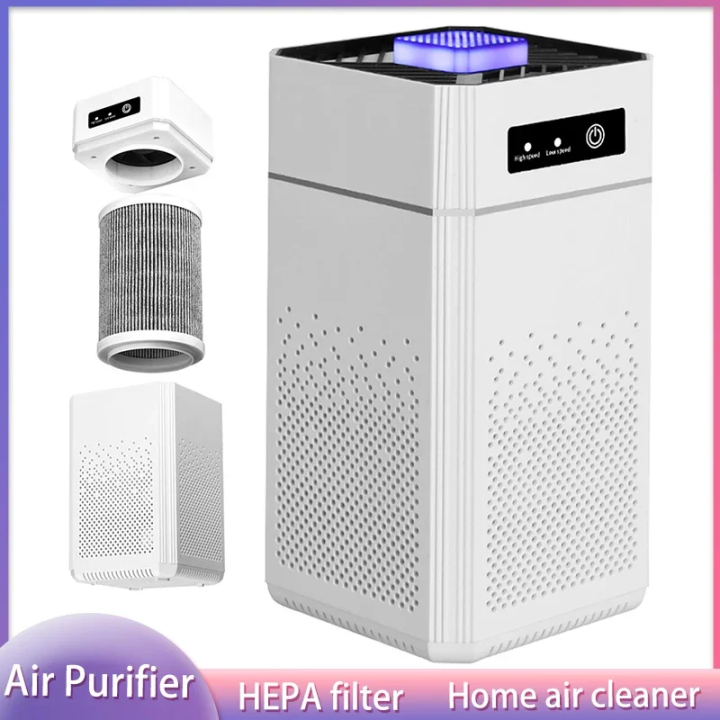 Air Purifier Negative Ions Generator Odor Eliminator Harmful Smoke Gas Remover for Car Room Kitchen with Replaceable HEPA Filter