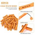 40pcs Cold Wave Perm Rods Set For Women's Long & Short Natural Hair - Plastic Orange Rollers For Curling And DIY Hairdressing.