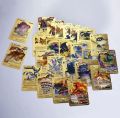 55pcs Pokemon Gold Foil Anime Cartoon Pokemon English Version Tcg Cards For Fans Collection. 