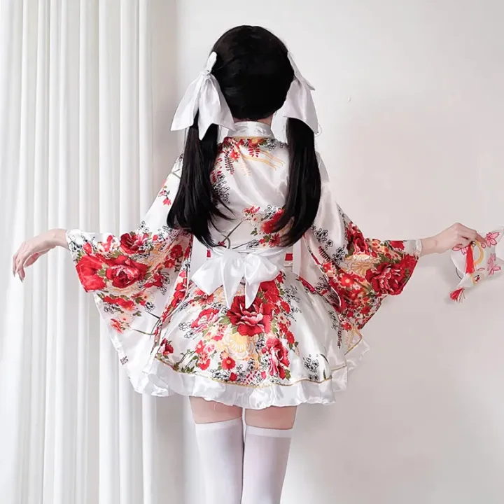 Japanese%20Modified%20Kimono%20Dress%20For%20Women%20Bathrobe%20Summer%20Cosplay%20Costume%20Anime%20Halloween%20Costumes%20%20Sweet%20Geisha%20Kawaii%20Girl%20-%20Image%204