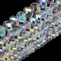 Austrian Crystal White AB Glass Beads 3/4/6/8Mm Transparent With Hole Loose Beads For Diy Jewelry Making Bracelet Craft Supplies.