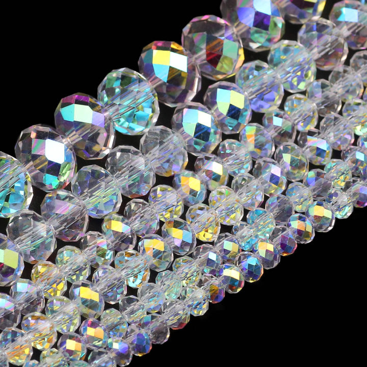 Austrian%20Crystal%20White%20AB%20Glass%20Beads%203/4/6/8Mm%20Transparent%20With%20Hole%20Loose%20Beads%20For%20Diy%20Jewelry%20Making%20Bracelet%20Craft%20Supplies%20-%20Image%202