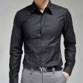 Men formal black shirt cotton stuff office use. 