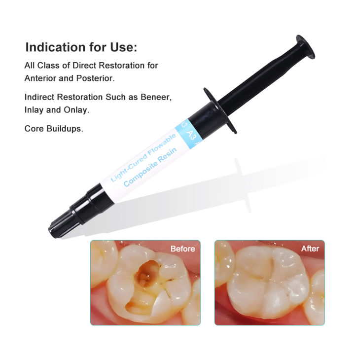 Dental%20Flowable%20Composite%20Light%20Cure%20Resin%20Kit%20%20A1/A2/A3/A3.5/B1%20Biocompatibility%20Crown%20restoration%20Dentistry%20Filling%20Materials%20-%20Image%204